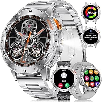 LIGE Men's Smart Watch for Android iOS, Fitness Tracker with Bluetooth Call, 1.43 Inch AMOLED Sport Smartwatch with Heart Rate/Sleep Monitor, Waterproof IP68 Pedometer Watch Stopwatch