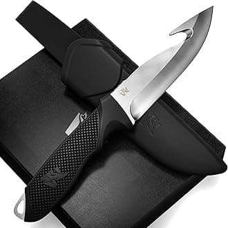 ODENWOLF HUNTER 2 - Tactical Deer Skining Knife with Gut Hook - Fixed Blade & Sheath - Field Dressing & Survival Knife