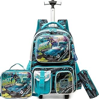 Meetbelify Rolling Backpack for Girls Backpack with Wheels Kids Sequin Luggage