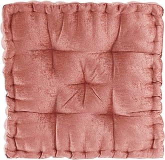 Intelligent Design Azza Pillow Cushion/Pouf, 20" W x 20" L x 5" H, Square Dusty Peach