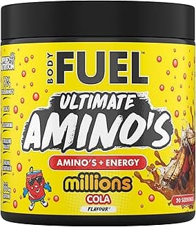 BodyFuel Amino's - Amino Acids Supplement, EAA Essential Amino Acids Powder, Muscle Fuel & Recovery (270g - 30 Servings) (Millions Cola)
