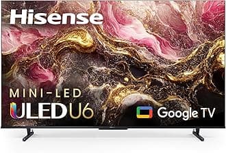 75-Inch Class U6 Series Mini-LED ULED 4K UHD Google Smart TV (75U6K) - QLED, Full Array Local Dimming, Dolby Vision IQ，HDR 10+, VRR Game Mode Plus, 240 Motion Rate, Alexa Compatibility