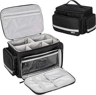 Doctors Bag,Medical Bag,Community Nurses Bag with Detachable Dividers for Home Health Care,Travel or Emergency Event,Medical Supplies Case for Nursing Student,Therapist,Doctors,Black