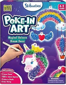 Skillmatics Poke-in Art - Magical Unicorn Dream Decor, Mess-Free Fun for Kids, DIY Craft Kits, Creative Activity, Gifts for Ages 4, 5, 6, 7, 8, 9