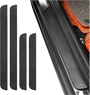 4PCS Car Door Sill Protector,Anti-Scratch & Waterproof Car Door Sills Scratch Protection,Universal Car Exterior Accessories Automotive Door Entry Guard for Car,Truck,SUV (Black, Width 1.96")