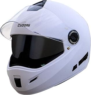 Steelbird Rox Cyborg ISI Certified Full Face Helmet for Men and Women with Inner Smoke Sun Shield and Outer Clear Visor