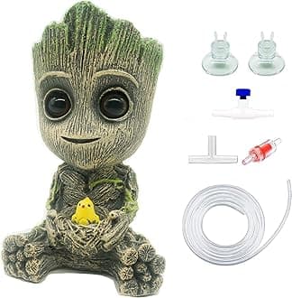 AnxunJim Aquarium Groot Air Bubbler Decorations Fish Tank Air Stone Set