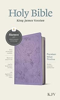 KJV Premium Value Thinline Bible, Filament Enabled Edition (Red Letter, Leatherlike, Garden Lavender)