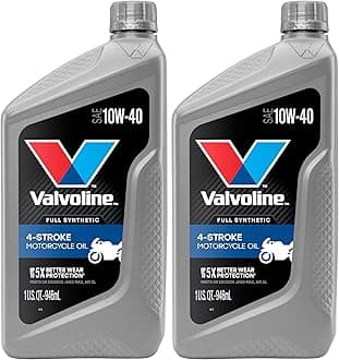 Valvoline Motor Oil, 10W-40, 1 QT Pack of 2 | Full Synthetic | 4-Stroke Motorcycle