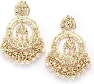 Shining Diva Fashion Latest Stylish Traditional Kundan Chandbali Earrings for Women and Girls