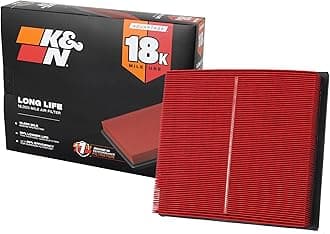 K&N Motor Air Filter: Long Service Life 18000 km Replacement Air Filter: Compatible with Toyota/Lexus/Mitsubishi 2010-2021 (Highlander, RAV4, Sienna, Avalon, Camry, ES 350, NX300, Rx350, L200