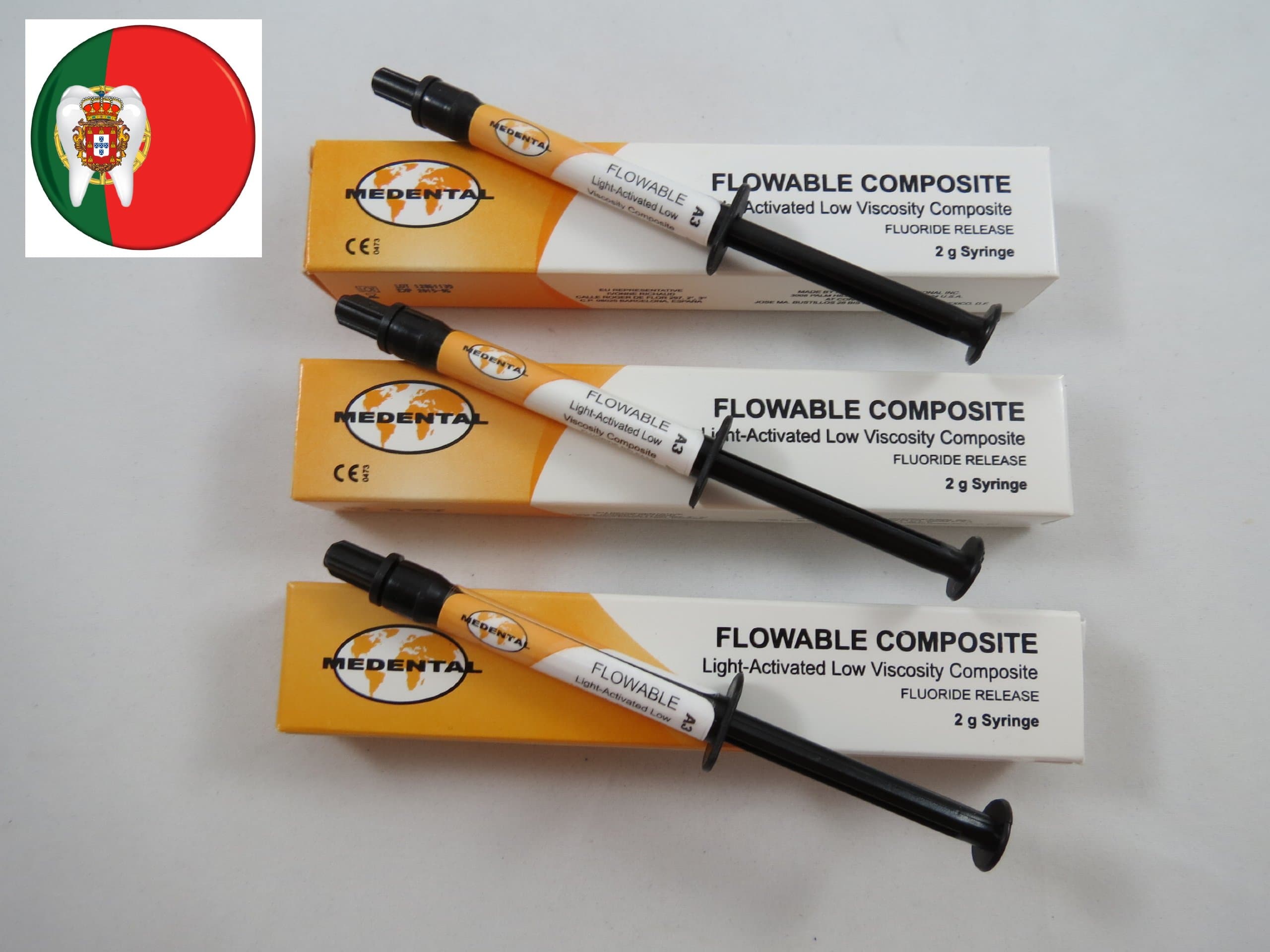 Dental Flowable Light Cured Composite Refill Kit /3 Syringes Shade A3 MEDENTAL