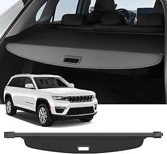 Cargo Cover Compatible with Jeep Grand Cherokee 2022-2025 2026 (2 Row; WL) Accessories Carbon Fiber Texture Retractable Trunk Cover Security Shield Luggage Privacy (Carbon Fiber Texture)