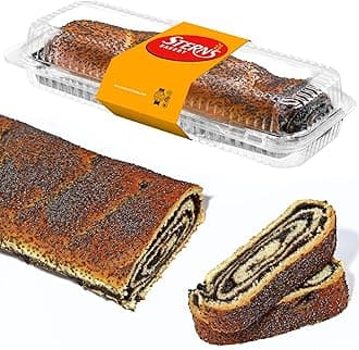 Poppy Seed Cake | New & Improved Recipe | Yeast Cake with Poppy Seed Filling | Traditional Hungarian Food | Scrumptious & Delicious 16 oz per Poppyseed Cake [1 Pack]