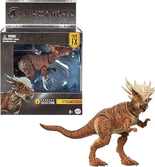 Jurassic World Hammond Collection Dinosaur Action Figure Toy, Stygimoloch, Premium Movie Design Glass Eyes & 14 Points Articulation