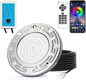 Pool Lights for Inground Pool, 20W 6 Inch LED Inground Pool Light with Controller, Remote and APP Control for Wet Niche, Color Changing Underwater Swimming Pool Lights with 100 Foot Cord