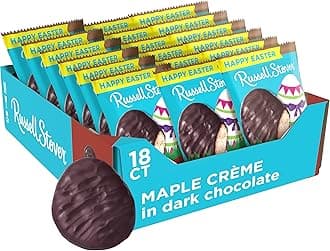 Russell Stover Easter Maple Dark Cream Chocolate Easter Egg, 1.3 oz each (Pack of 18)