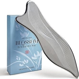 Rena ChrisStainless Steel Facial Gua Sha Tool, Acupressure & Gua Sha, Sculpt The Jawline and Reduce Puffiness, Skincare Gift with User Manual (Silver)