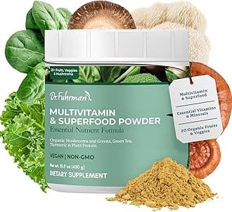 Whole Food Greens Powder | Premium Greens Superfood Powder Multivitamin | Plant Based Protein for Immune Support & Gut Health | Organic Mushrooms, Greens, & Turmeric | Vitamin B12, D3, K2
