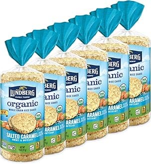 Lundberg - Organic Salted Caramel Brown Rice Cakes, Healthy Snack for the Whole Family, Kosher, USDA-Organic, Gluten-Free, Vegan (11 oz, 6-Pack)