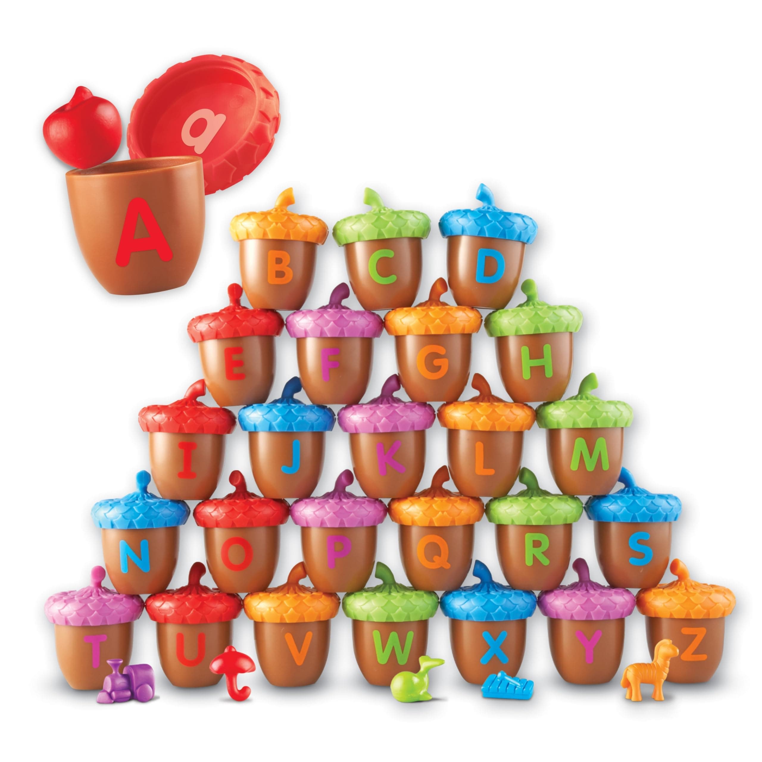 Learning Resources Kids Alphabet Acorns Activity Set,78 Pcs,Multicolor