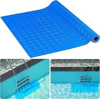 YUNXEXIT Swimming Pool Ladder Mat 36x17 Inch Protective Pool Ladder Pad Step Mat with Thick Texture Large Rubber Pool Mats for Floor Above Ground Inground Pools Steps Stairs Ladders Blue