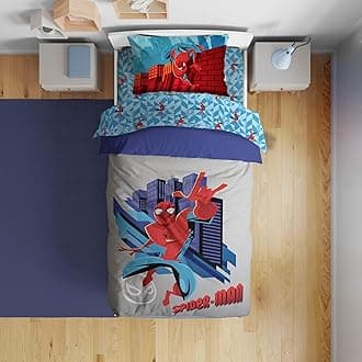 Sunny Side Up Kids Comforter Set Includes Sheets and Pillow Covers - Soft and Cozy Bed Set for Stylish Room Decor, Gray - Spiderman, 4 Piece Toddler Bedding