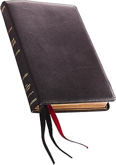 NKJV, Thinline Reference Bible, Large Print, Premium Goatskin Leather, Black, Premier Collection, Comfort Print: Holy Bible, New King James Version