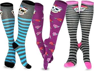 TeeHee Crazy Fun Silly Funky Girls Socks Novelty Knee High and Crew for Women Multipair Cotton