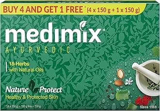Medimix Ayurvedic Classic 18 Herbs Soap, 150g (Buy 4 Get 1 Free)