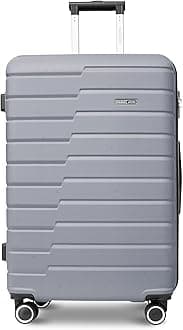 POPGLIDE Series 1 Piece Durable Lightweight Cabin Size 20 inches Carrying 10KG Material-ABS 4 Wheels Hardsided Travel Suitcase (Silver)