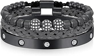 WFYOU 3PCS Stainless Steel Bracelets for Men Gold Roman Numeral Bangle Bracelet Twisted Cable Bracelet Adjustable Cuff Bracelet Mens Luxury Jewelry Bracelets Gifts