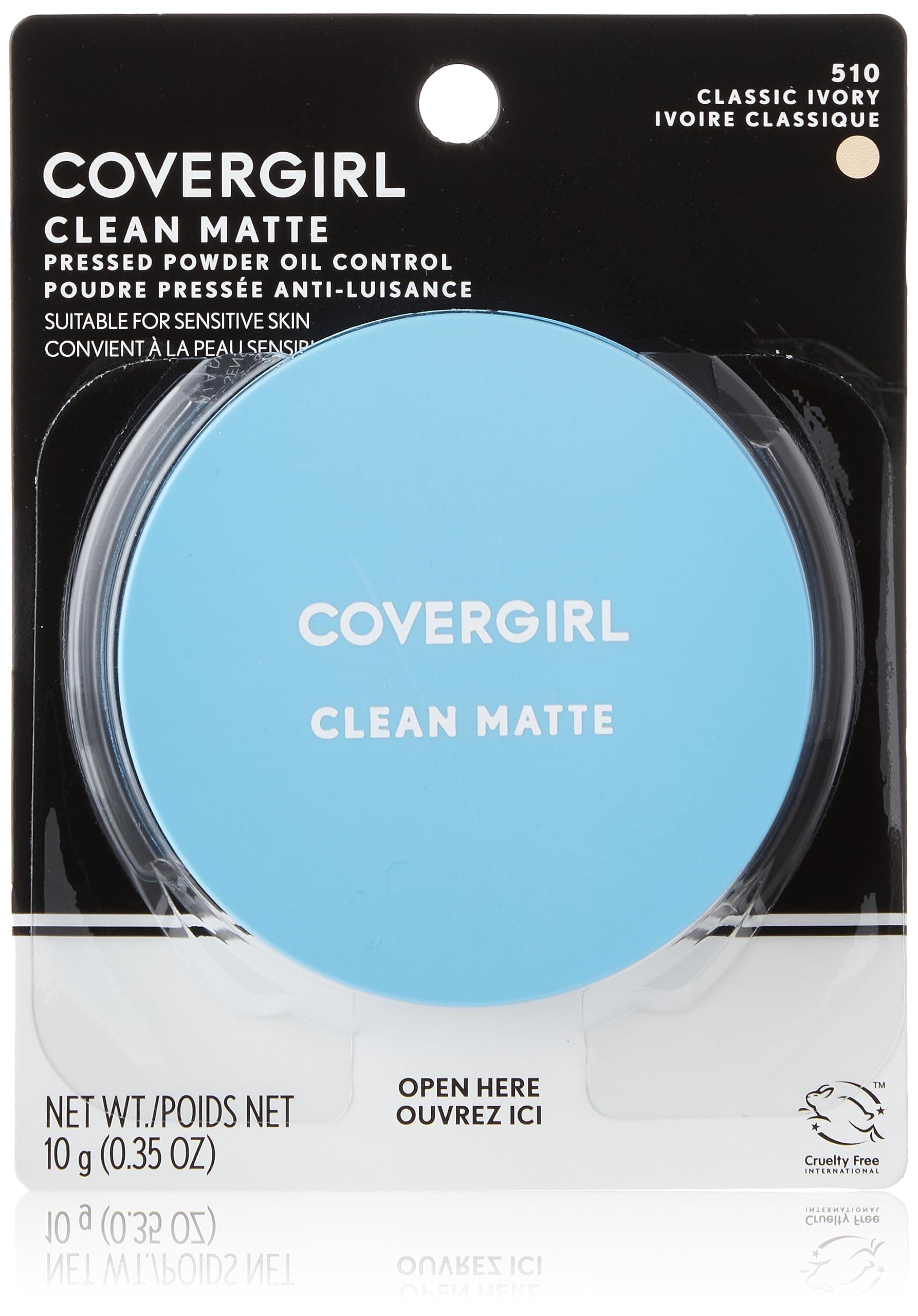 Clean Matte Pressed Powder, 1 Container (0.35 Oz), Classic Ivory Warm Tone, Oil Control Face Powder, Fragrance Free (Packaging May Vary)