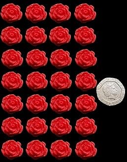 30 x Edible 3D Small High Detail Roses icing toppers, cake cupcakes decorations (Shimmer Colour)