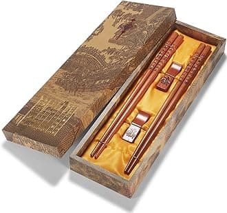 - Chopstick Reusable Chinese FU/Fortune Chopsticks with Holder and Carrying Bag Chinese Traditional Stylish Gift Set（2 Pairs）