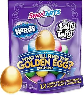 Wonka Egg Hunt with a Golden Egg, Candy-filled Easter Egg, 3.4 Ounce (12 count)