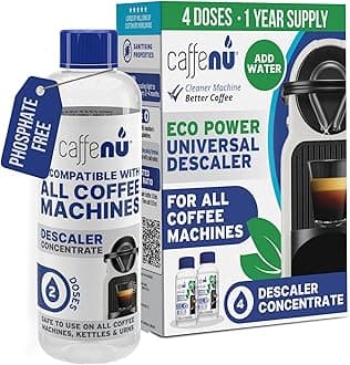 Caffenu | 400ml Universal Eco Liquid Descaler | Coffee Machine Descaler Liquid Completing your Barista Accessories | Compatible with Nespresso | Complete your Barista Kit | 4 Doses