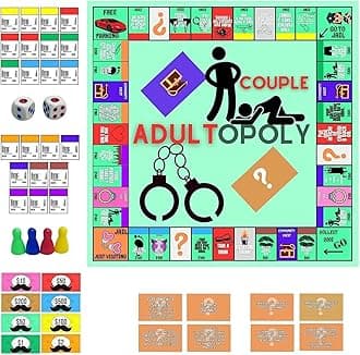 Adultopoly Board Game, Adult Board Game Naughty, Adults Couples Card Board Games Props, Date Night Ideas Horrible Couple Relationship Conversation Game Card Board