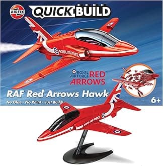 Airfix QUICKBUILD Model Aircraft Kits - J6018 Red Arrows Hawk Model Building Kit for Kids 6+, Construction Plane Toys for Boys & Girls - Fighter Jet Planes & Toy Aeroplane Sets, Plane Enthusiast Gifts