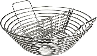Lump Charcoal Fire Basket with Divider Stainless Steel Grill Ash Baskets Fits 18" Big Green Egg Accessories, Kamado Joe Classic Large Green Egg Basket Replacement