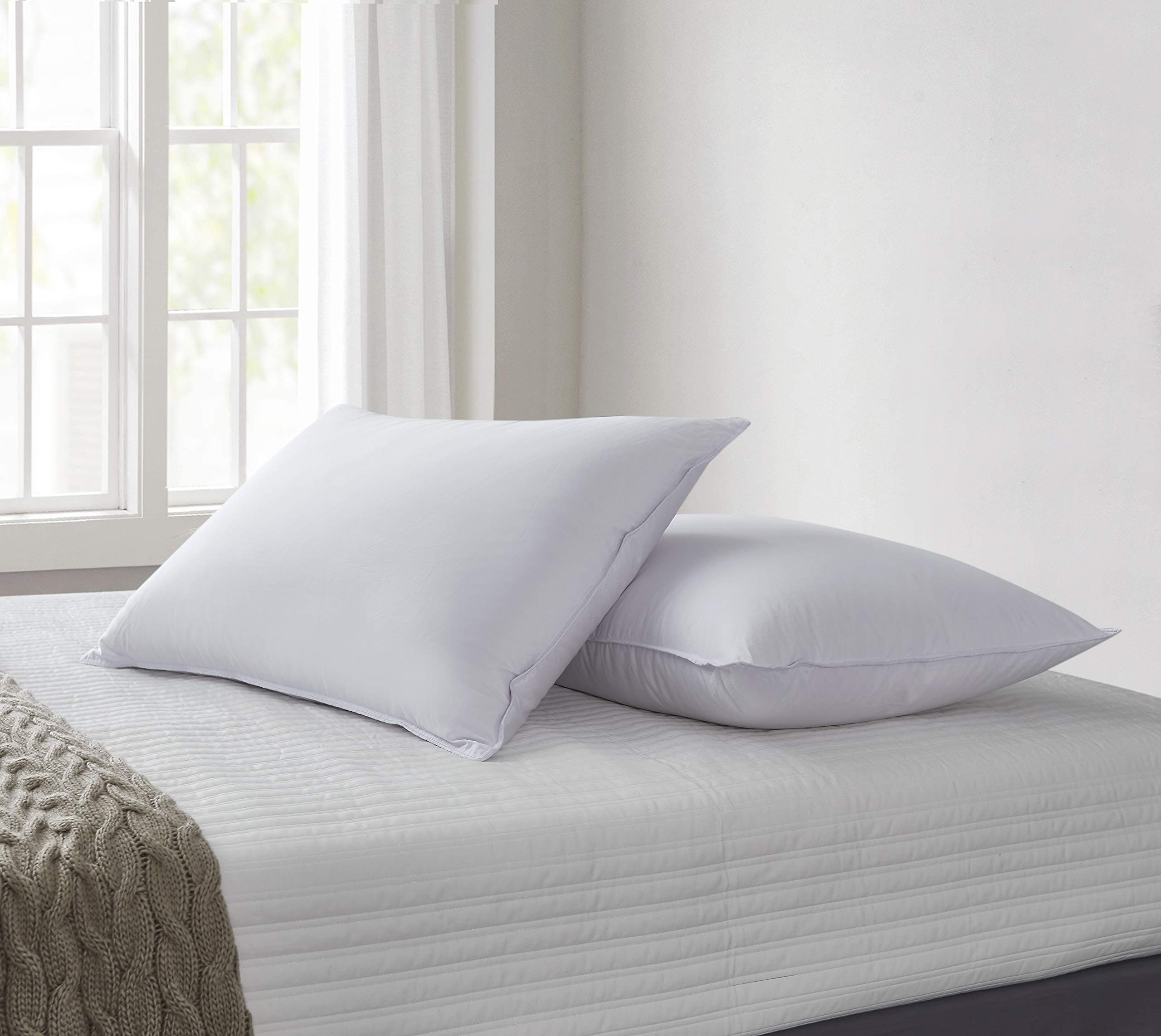 Kathy Ireland225 Thread Count Tencel Poly Filled (2 Pack) Bed Pillows, Jumbo, White