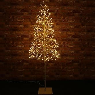 Christmas Concepts® 4ft 9" (1.5m) Mains Operated LED Starburst Tree - 280 Static Warm White Bulbs - Indoor/Outdoor Christmas Decorations