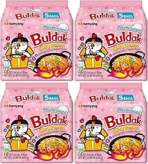 KF GOODIES Korean Ramen Variety Pack Gift Box (20 Count) – Spicy Buldak Noodle Assortment for Birthdays, College Care Packages, Office Snacks, and Gift Baskets