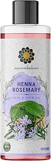 AYURVEDASHREE Henna Rosemary Hair Oil 200 ml, 6.76 fl oz with Neem, Shikakai, Bhringraj, Amla, Brahmi, Sesame, Olive & Sunflower Oils