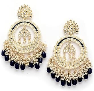 Latest Stylish Traditional Kundan Chandbali Earrings for Women and Girls