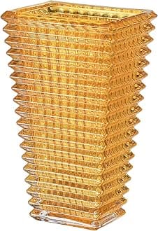 MCMCNCUIU Crystal Vase, Amber Glass Vase, Glass Vase, Vases for Centerpieces, Flower Vase, Large Glass Vase, Modern Vase for Living Room, Bedroom, Dining Table, Birthday, Wedding, 11 Inches