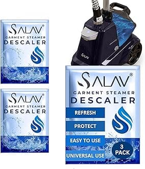 SALAV Garment Steamer Descaling Solution Decalcifier Packets for Mineral Deposits and Build-up Removal, Maintenance for Clothes, Works with all Garment Steamer Brands, Cleans Build Up, 3 packs