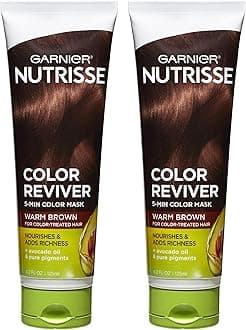 Hair Color Nutrisse Color Reviver 5 MIN Color Mask, Warm Brown for Color Treated Hair to Nourish & Adds Richness (For Mahogany and Chestnut Browns), 4.2 Fl Oz, 2 Count (Packaging May Vary)