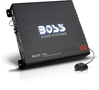 BOSS Audio Systems R3004 4 Channel Car Amplifier - 1200 Watts, 2/4 Ohm Stable, Class A/B, Full Range, Bridgeable, MOSFET Power Supply, Remote Subwoofer Control