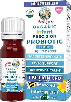 MaryRuth Organics Baby Probiotic Drops | Liquid Precision Probiotics for Digestive Health | Colic Calm | Occasional Colic Baby Relief | USDA Organic | Vegan | Baby Essentials| 30 Servings